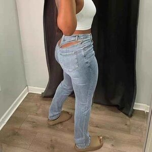 Classic Light Blue Straight Leg Jeans